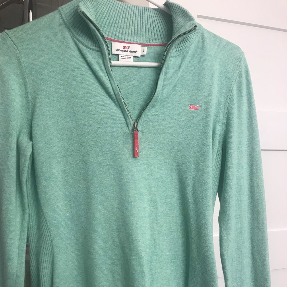 Vineyard Vines Green, quarter zip Sweater